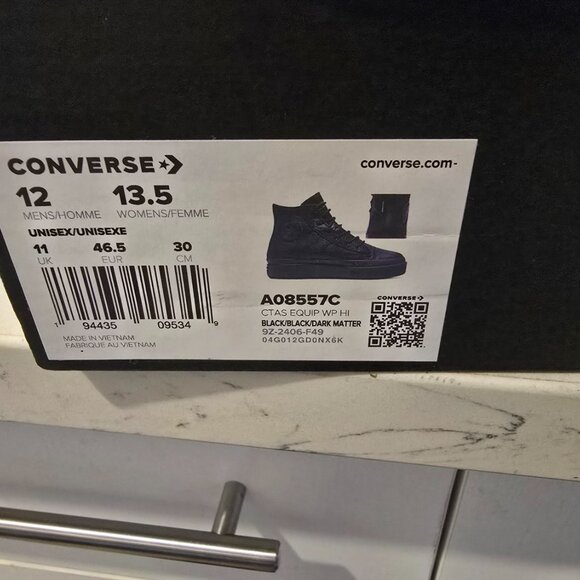 CONVERSE Mens Chuck Taylor All Star Equip Waterproof Leather Boots Size 12 NEW - Picture 9 of 9